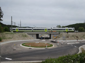 Neu errichtete Bahnüberführung DB Linie Nürnberg – Regensburg