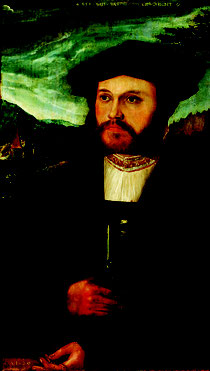 Michael Ostendorfer, Bildnis eines 26-jährigen Mannes (Detail), 1533. Museen der Stadt Regensburg