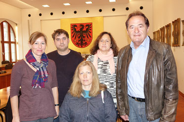 „Die neue Vorstandschaft“ v. li. Tanja Hanßen, Johannes Baum, Claudia Franke, Sylvia Smatloch, Bernhard Lehmeier